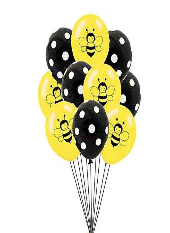 Pink Forest Happy Bee Day Balloons, 15 Pcs Latex Balloons Bumblebee Dots Confetti Balloons for Baby Shower Birthday Party Decorations - Image 3